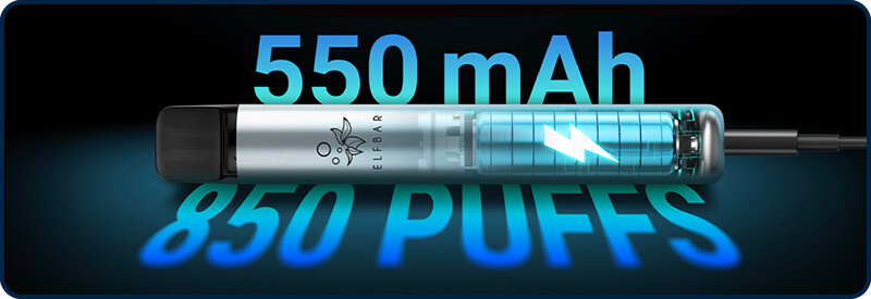 Une batterie de 550mAh, jusqu'à 850 bouff&eacute;es !