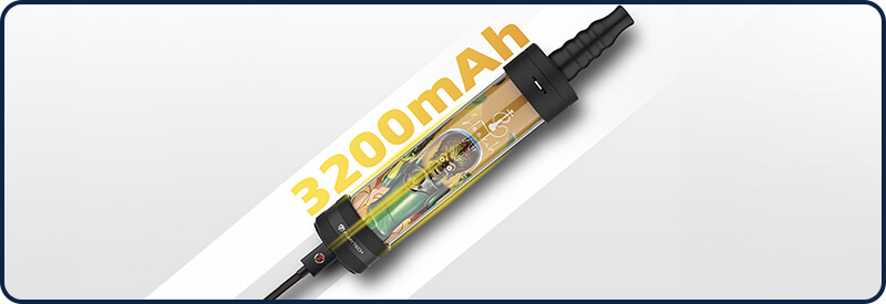 Une belle batterie de 3200 mAh &eacute;quipe la Hookah Air