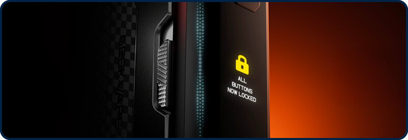Le bouton de verrouillage coulissant de la box Aegis Legend 5