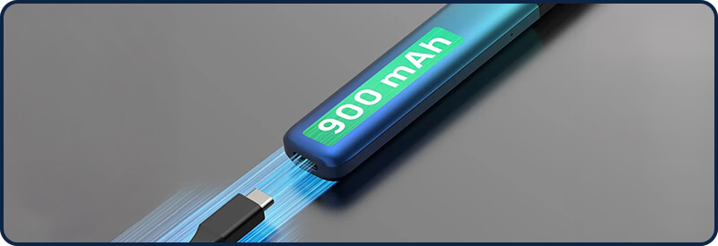 Le Vilter 2 intègre une batterie de 900 mAh.