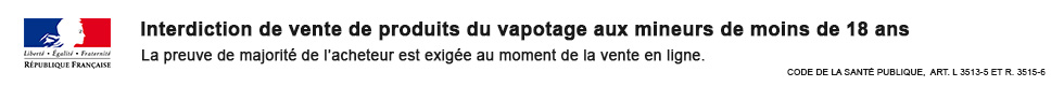 Interdiction de vente de produits du vapotage aux mineurs de moins de 18 ans